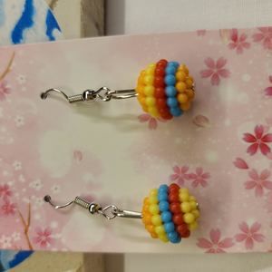 BEADED HACKEYSACK EARRINGS